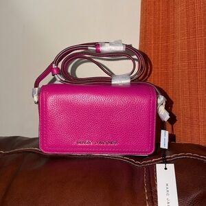 ‼️NEW Marc Jacobs Pink Leather Mini Crossbody Bag